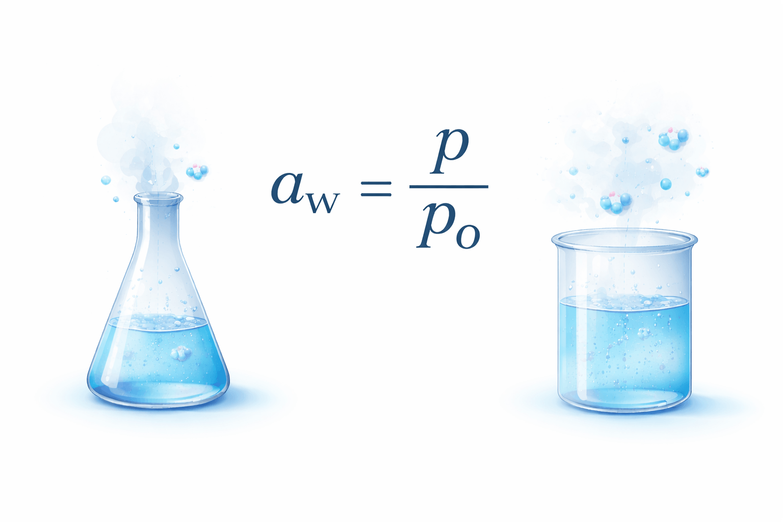 Water activity in laboratory glassware